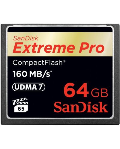 Карта памет SanDisk - Extreme PRO, 64GB, CF, UDMA 7 - 1